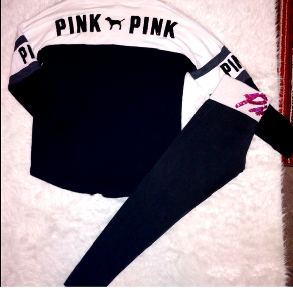 PINK Victoria's Secret Tops - PINK Outfit Sequin leggings sweatshirt bling